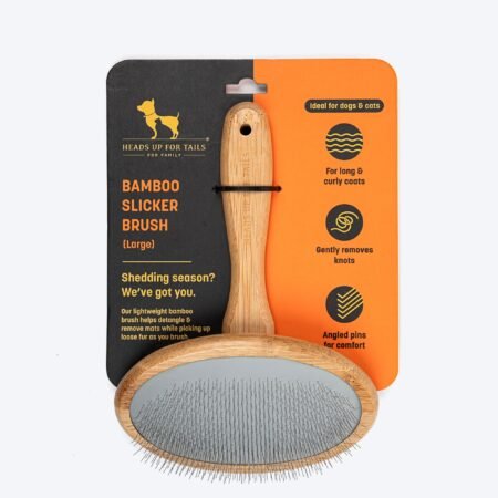 HUFT Bamboo Slicker Brush For Dog & Cat - L