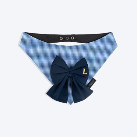 HUFT Personalised Blueberry Bow Bandana For Dog - Blue