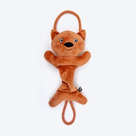 HUFT Bungee Fox Squeaky Plush Toy For Dog - Rust