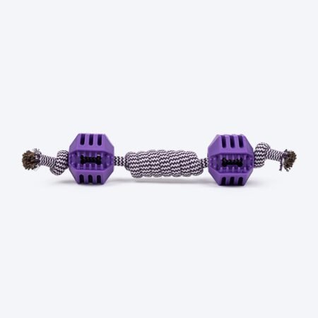 Dash Dog Mini Barbell Rope Toy For Dog - Purple
