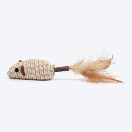 TLC Wiggle Mouse Matatabi Toy For Cat - Beige