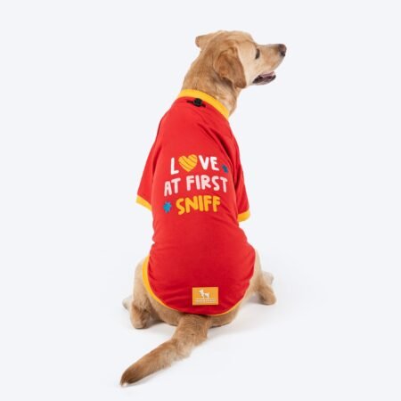 HUFT Love At First Sniff T-Shirt For Dog - Red