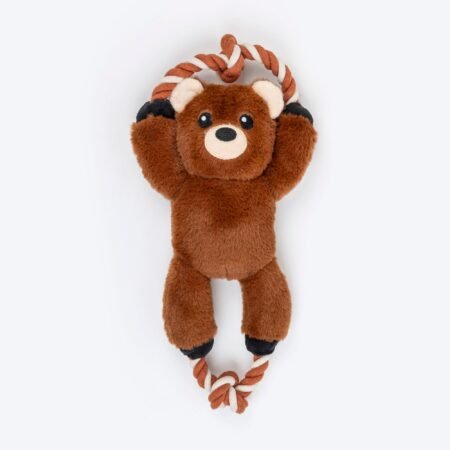 Dash Dog Tug-a-Bear Squeaky Plush Toy For Dog - Brown