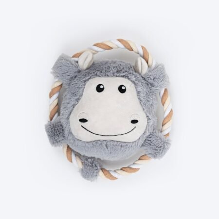 Dash Dog Happy Hippo Squeaky Plush Toy For Dog - Grey
