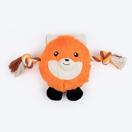 Dash Dog Clever Fox Squeaky Plush Toy For Dog - Orange