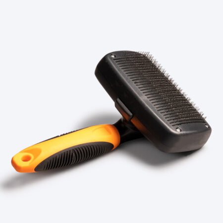 HUFT Self Cleaning Slicker Brush for Dogs - Orange