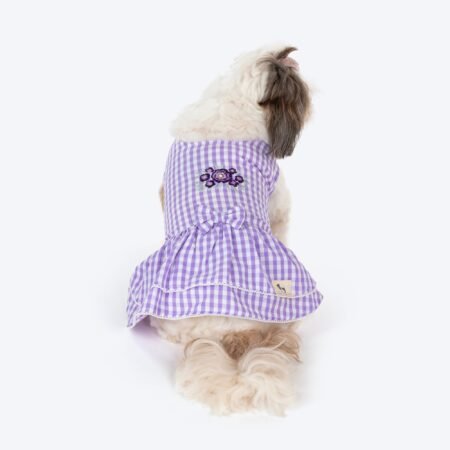 HUFT Go Gingham Dress For Dog - Purple