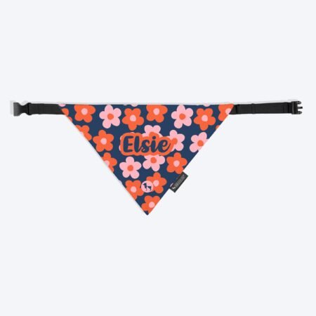 HUFT Personalised Flower Frenzy Bandana For Dog - Navy