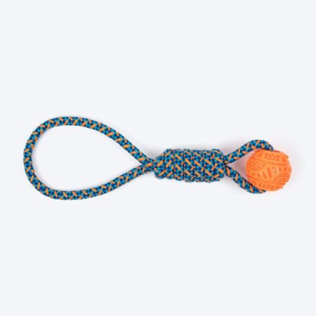 HUFT Tuggables Tug Twister Rope Toy For Dog - Blue & Orange
