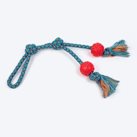 HUFT Tuggables Twin Tossers Rope Toy For Dog - Blue & Red