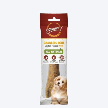 Gnawlers Bone Dog Treats - Chicken Flavour - Medium - 95 g packs