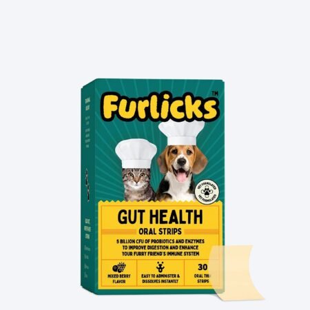 Furlicks Gut Health Mixed Berry Oral Supplement For Cat & Dog - 45g (30 Strips)