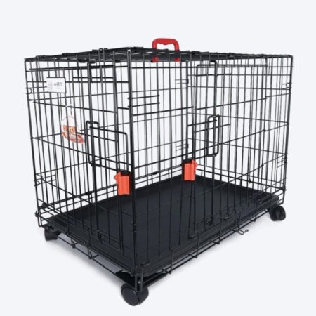 M-Pets Voyager Wire Crate with 2 Doors and Wheels For Dog & Cat