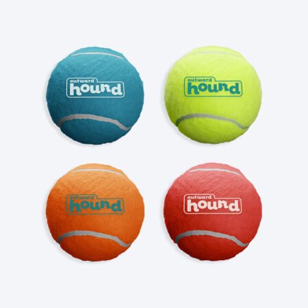 Outward Hound (Nina Ottosson) Squeaker Ballz Fetch Toy For Dog - 4 Pcs