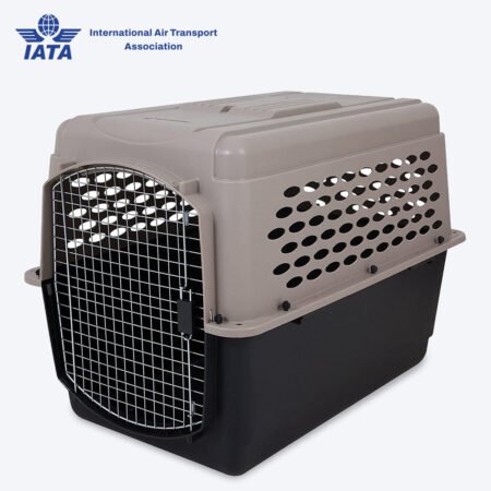 Petmate Vari Kennel Pet Carrier Bleached Linen & Black For Dogs & Cats - 36 X 23 X 15 inch