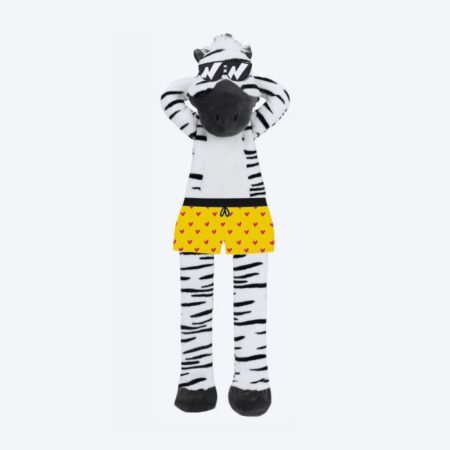 FOFOS Zebra Jumbo Safari Squeaky Plush Toy For Dog - Black & White