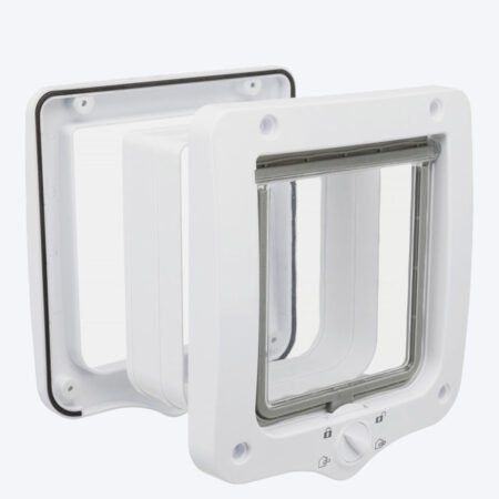 Trixie 4-Way Flap Door with Tunnel For Cats - White