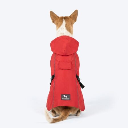 HUFT Monsoon Mate Easywear Raincoat For Dog - Red